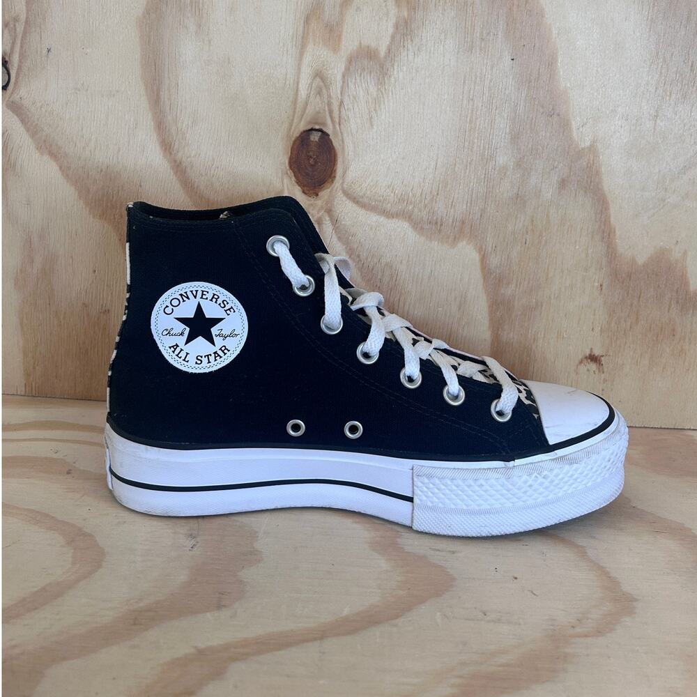 Converse All Star CT Lift Platform Print Sneakers Black/Pink Women's 7.5-569005C - Picture 6 of 10